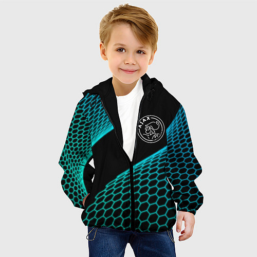 Детская куртка Ajax football net / 3D-Черный – фото 4