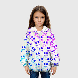 Куртка с капюшоном детская Marshmello pattern neon, цвет: 3D-белый — фото 2