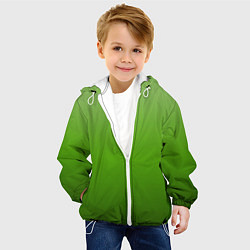 Куртка с капюшоном детская Градиент яблочный зелёный, цвет: 3D-белый — фото 2