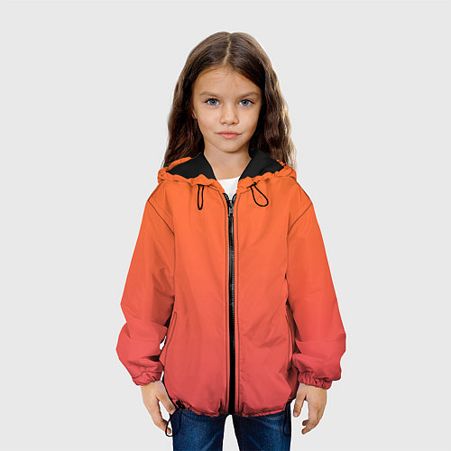 Детская куртка Градиент оранжево-розовый / 3D-Черный – фото 3