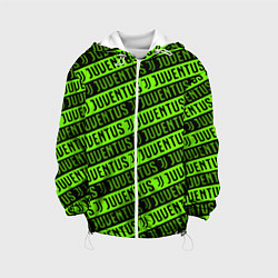 Куртка с капюшоном детская Juventus green pattern sport, цвет: 3D-белый