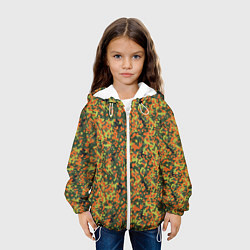 Куртка с капюшоном детская Современный пятнистый камуфляж, цвет: 3D-белый — фото 2