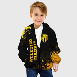 Куртка с капюшоном детская Atletico Madrid - gold gradient вертикально, цвет: 3D-черный — фото 2