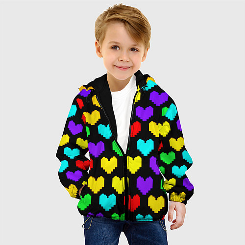 Детская куртка Undertale heart pattern / 3D-Черный – фото 4