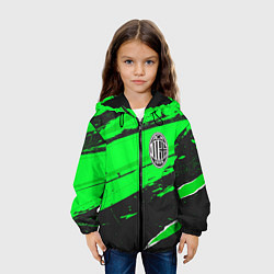 Куртка с капюшоном детская AC Milan sport green, цвет: 3D-черный — фото 2