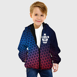 Куртка с капюшоном детская FNAF неоновые соты, цвет: 3D-черный — фото 2