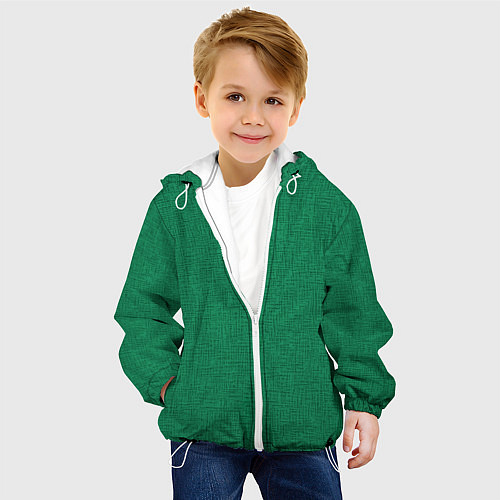Детская куртка Текстура зелёный однотонный / 3D-Белый – фото 4