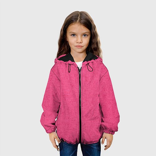 Детская куртка Текстура однотонный розовый Барби / 3D-Черный – фото 3