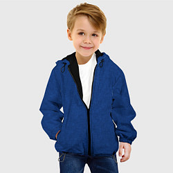 Куртка с капюшоном детская Текстура синий однотонный, цвет: 3D-черный — фото 2