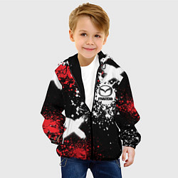 Куртка с капюшоном детская Мазда на фоне граффити и брызг красок, цвет: 3D-черный — фото 2