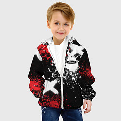 Куртка с капюшоном детская Форд на фоне граффити и брызг красок, цвет: 3D-белый — фото 2