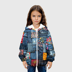 Куртка с капюшоном детская Значок адвоката на джинсах, цвет: 3D-белый — фото 2