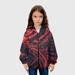 Куртка с капюшоном детская Раскаленные нити, цвет: 3D-черный — фото 2