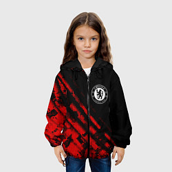 Куртка с капюшоном детская Chelsea sport grunge, цвет: 3D-черный — фото 2