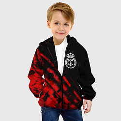 Куртка с капюшоном детская Real Madrid sport grunge, цвет: 3D-черный — фото 2