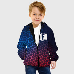 Куртка с капюшоном детская Fortnite неоновые соты, цвет: 3D-черный — фото 2