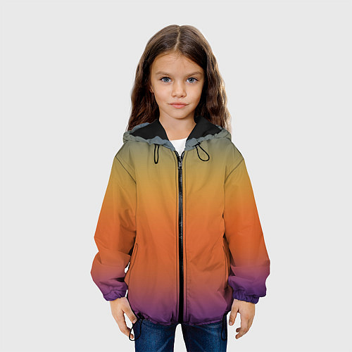 Детская куртка Градиент цвета заката / 3D-Черный – фото 3