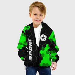 Куртка с капюшоном детская Jeep green sport hexagon, цвет: 3D-черный — фото 2