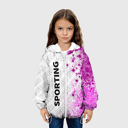 Куртка с капюшоном детская Sporting pro football по-вертикали, цвет: 3D-белый — фото 2