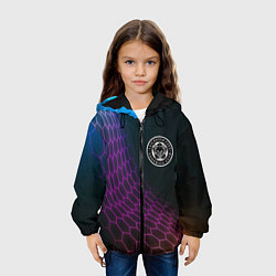 Куртка с капюшоном детская Leicester City футбольная сетка, цвет: 3D-черный — фото 2