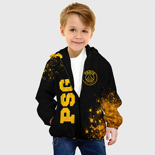 Детская куртка PSG - gold gradient вертикально / 3D-Черный – фото 4