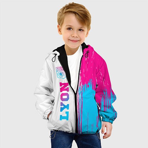 Детская куртка Lyon neon gradient style по-вертикали / 3D-Черный – фото 4
