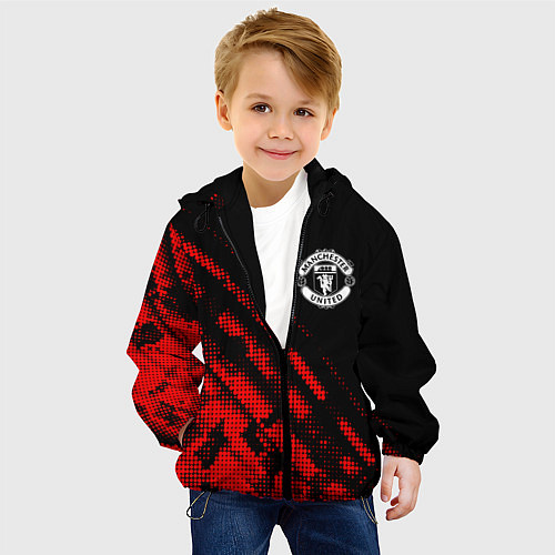 Детская куртка Manchester United sport grunge / 3D-Черный – фото 4