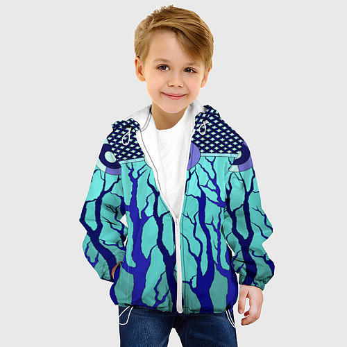 Детская куртка Turquoise abstraction / 3D-Белый – фото 4