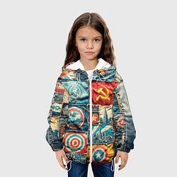 Куртка с капюшоном детская Пэчворк джинсы в СССР, цвет: 3D-белый — фото 2