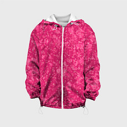 Куртка с капюшоном детская Яркий розовый абстракция, цвет: 3D-белый
