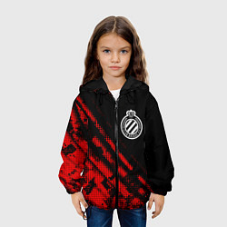 Куртка с капюшоном детская Club Brugge sport grunge, цвет: 3D-черный — фото 2