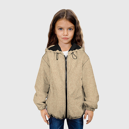 Детская куртка Текстура камень тёмно-бежевый / 3D-Черный – фото 3