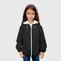 Куртка с капюшоном детская Текстура мокрый асфальт тёмный серый, цвет: 3D-белый — фото 2