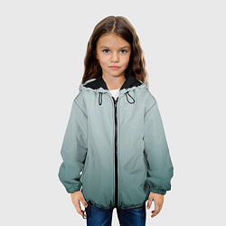 Куртка с капюшоном детская Градиент светлый серо-бирюзовый, цвет: 3D-черный — фото 2