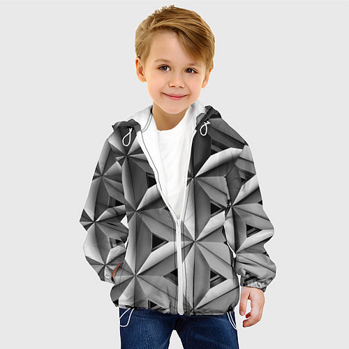 Детская куртка Черно белый узор / 3D-Белый – фото 4