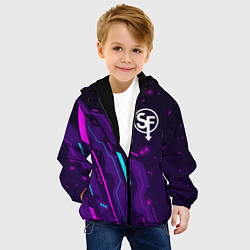 Куртка с капюшоном детская Sally Face neon gaming, цвет: 3D-черный — фото 2