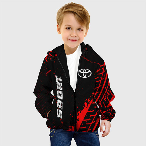 Детская куртка Toyota red sport tires / 3D-Черный – фото 4
