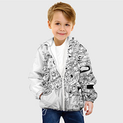 Куртка с капюшоном детская Дудлы с хамелеоном, цвет: 3D-белый — фото 2