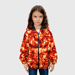 Куртка с капюшоном детская Vulcan lava texture, цвет: 3D-черный — фото 2