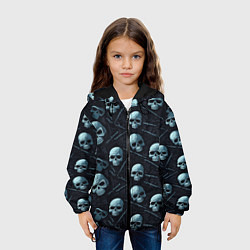 Куртка с капюшоном детская Черепа с ножами, цвет: 3D-черный — фото 2