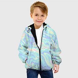 Куртка с капюшоном детская Жидкая абстракция, цвет: 3D-черный — фото 2