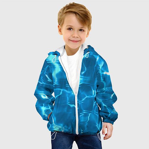 Детская куртка Водная гладь текстура / 3D-Белый – фото 4