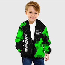 Куртка с капюшоном детская Haval green sport hexagon, цвет: 3D-черный — фото 2
