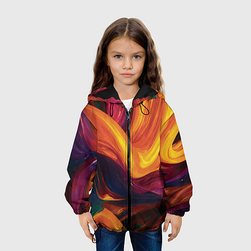 Детская куртка Цветная абстракция colorful / 3D-Черный – фото 3