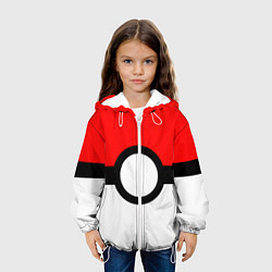 Куртка с капюшоном детская Pokeball texture, цвет: 3D-белый — фото 2