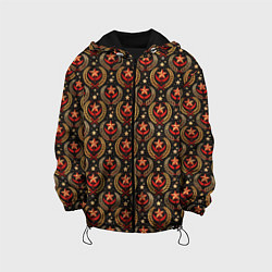 Куртка с капюшоном детская Паттерн СССР черный фон, цвет: 3D-черный