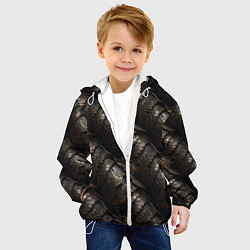 Куртка с капюшоном детская Классическая старая броня текстура, цвет: 3D-белый — фото 2
