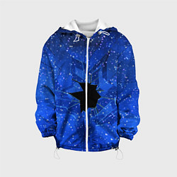 Куртка с капюшоном детская Расколотое стекло - звездное небо, цвет: 3D-белый