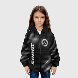Куртка с капюшоном детская Mercedes sport metal, цвет: 3D-черный — фото 2