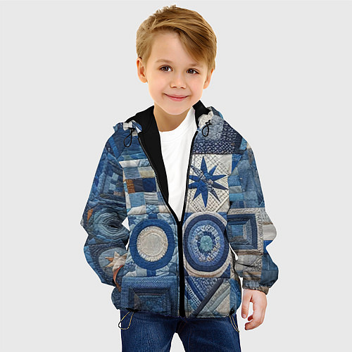 Детская куртка Denim patchwork - ai art / 3D-Черный – фото 4